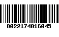 Código de Barras 0022174016045