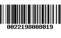 Código de Barras 0022198008019