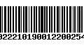 Código de Barras 00222101900122002545