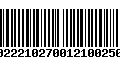 Código de Barras 00222102700121002503