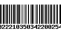 Código de Barras 00222103503422002543