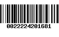 Código de Barras 0022224201681