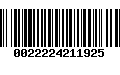 Código de Barras 0022224211925