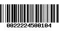 Código de Barras 0022224500104