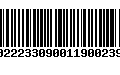 Código de Barras 00222330900119002398