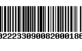 Código de Barras 00222330900820001864