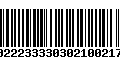 Código de Barras 00222333303021002178