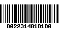 Código de Barras 0022314010100