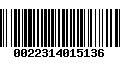 Código de Barras 0022314015136