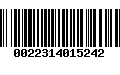 Código de Barras 0022314015242