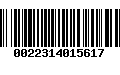 Código de Barras 0022314015617