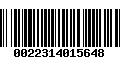 Código de Barras 0022314015648