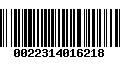 Código de Barras 0022314016218