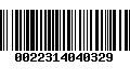 Código de Barras 0022314040329