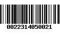 Código de Barras 0022314050021