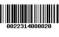 Código de Barras 0022314080820