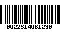 Código de Barras 0022314081230