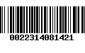 Código de Barras 0022314081421