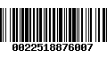 Código de Barras 0022518876007