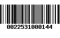 Código de Barras 0022531000144