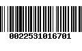 Código de Barras 0022531016701