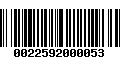 Código de Barras 0022592000053