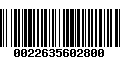 Código de Barras 0022635602800