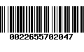 Código de Barras 0022655702047