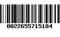 Código de Barras 0022655715184