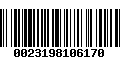 Código de Barras 0023198106170