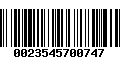 Código de Barras 0023545700747