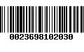 Código de Barras 0023698102030