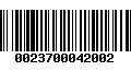 Código de Barras 0023700042002