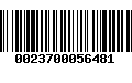 Código de Barras 0023700056481