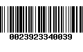 Código de Barras 0023923340039