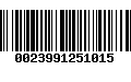 Código de Barras 0023991251015