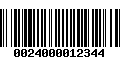 Código de Barras 0024000012344