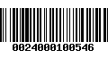 Código de Barras 0024000100546