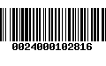 Código de Barras 0024000102816