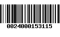 Código de Barras 0024000153115