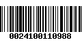 Código de Barras 0024100110988