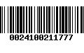 Código de Barras 0024100211777