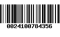 Código de Barras 0024100784356