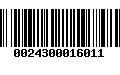 Código de Barras 0024300016011