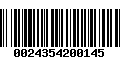 Código de Barras 0024354200145