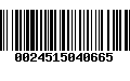 Código de Barras 0024515040665