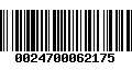 Código de Barras 0024700062175