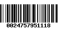 Código de Barras 0024757951118