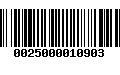 Código de Barras 0025000010903