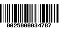 Código de Barras 0025000034787